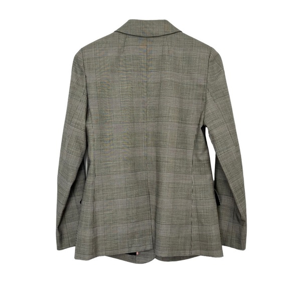 J Crew Glen Plaid Wool Ruffle Pocket Double Breasted Blazer Size 4 - Picture 8 of 16